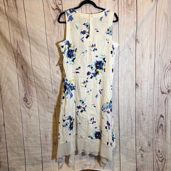 For Cynthia Linen Floral Summer Spring Lace Sleeveless Midi Dress NWT Large - Picture 2 of 7